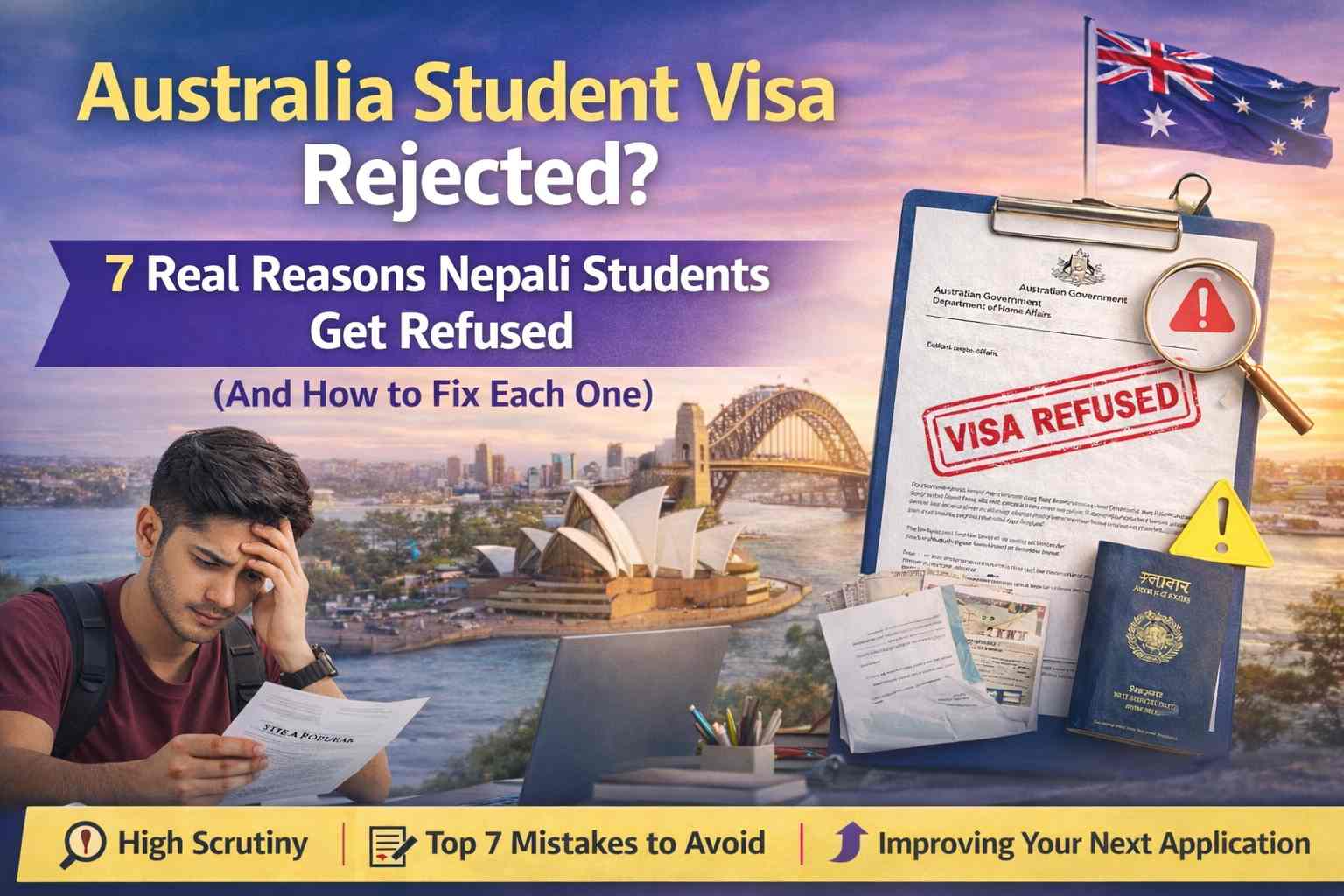 Australia student visa rejected